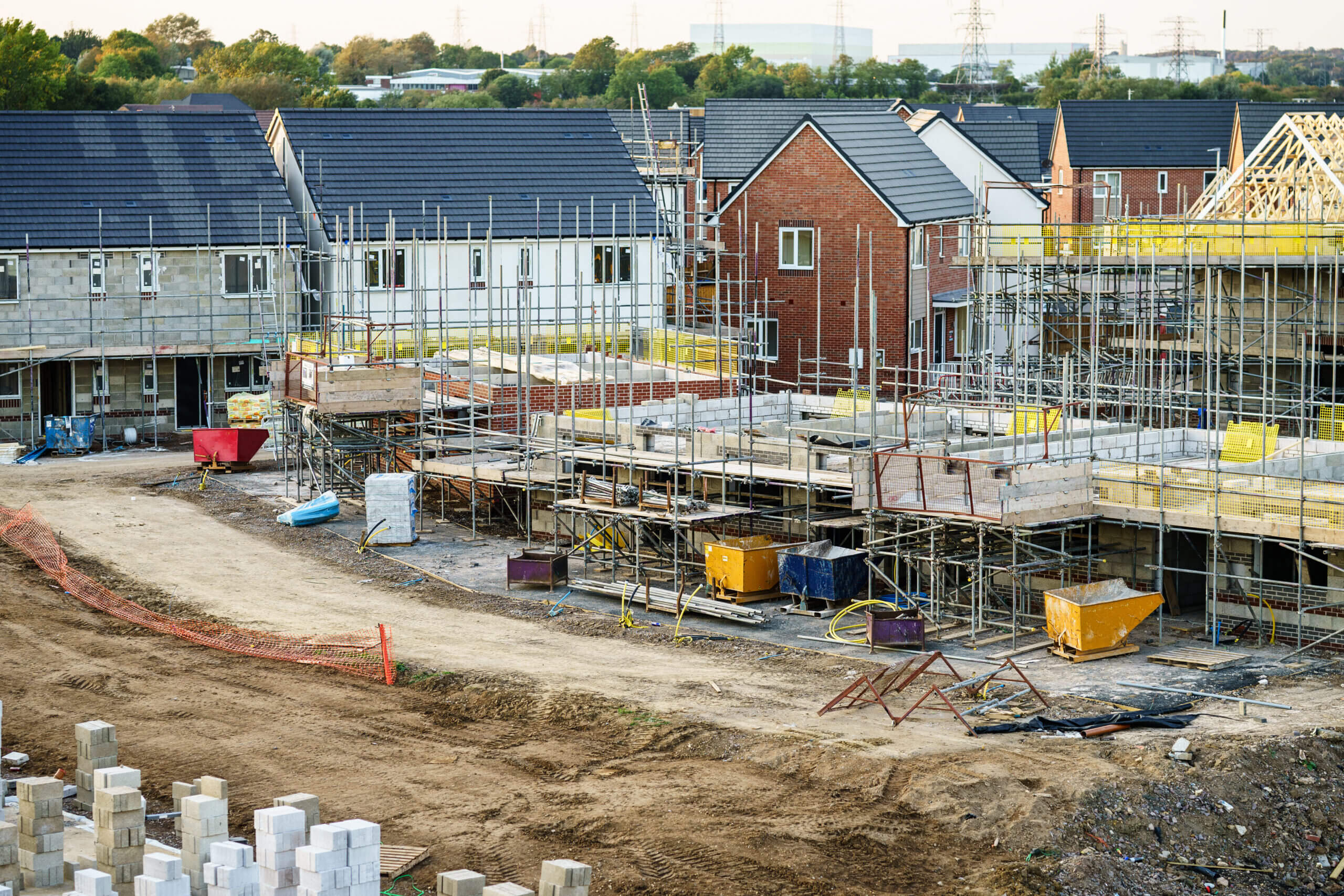 Construction new houses in England from ground